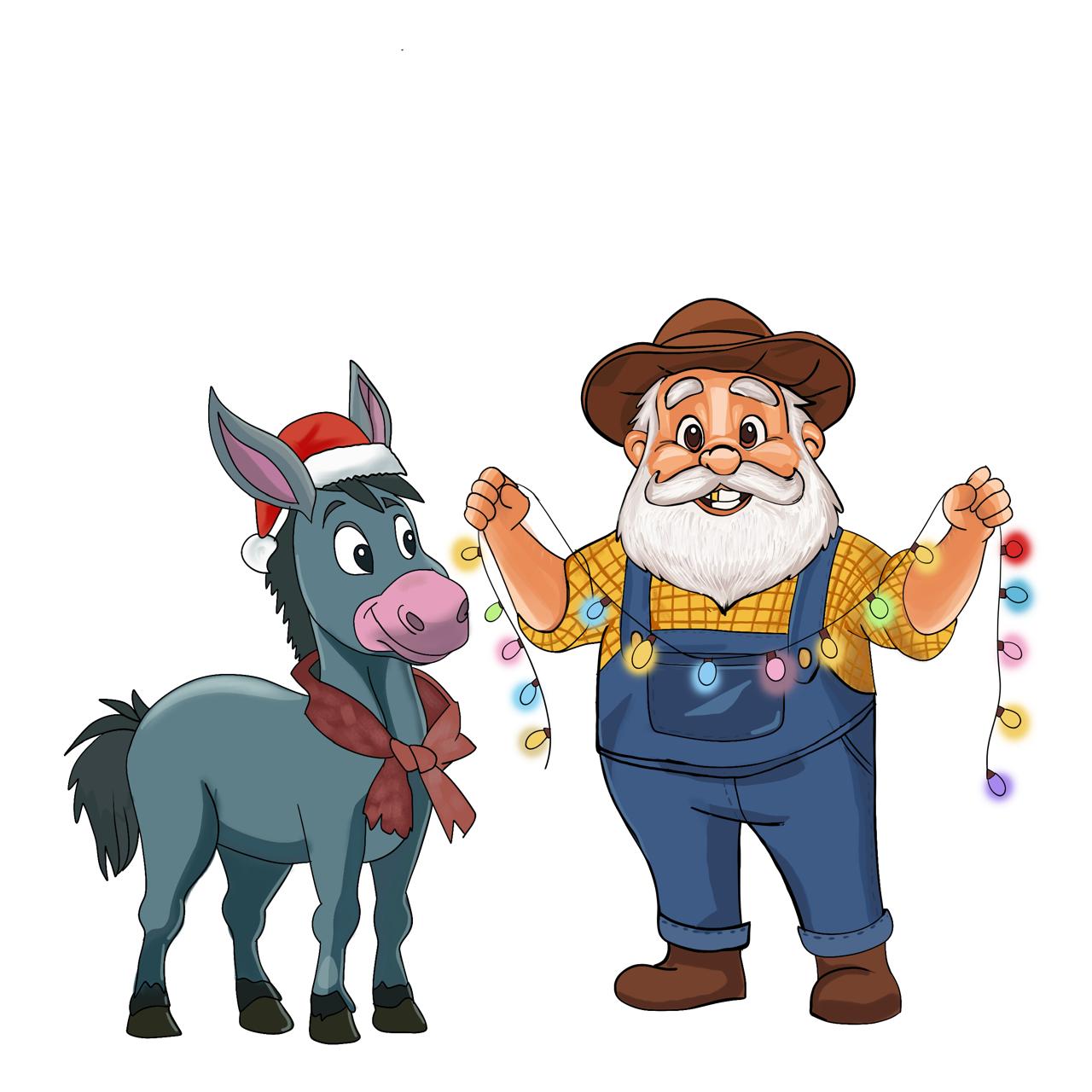 farmer and donkey